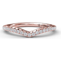 Contoured Diamond Wedding Band with Pavé Set Round Diamonds by Fana - 0.21 Carat Total Diamond Weight