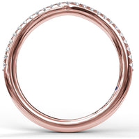 Contoured Diamond Wedding Band with Pavé Set Round Diamonds by Fana - 0.21 Carat Total Diamond Weight