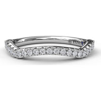 Contoured Diamond Wedding Band with Pavé Set Round Diamonds by Fana - 0.21 Carat Total Diamond Weight