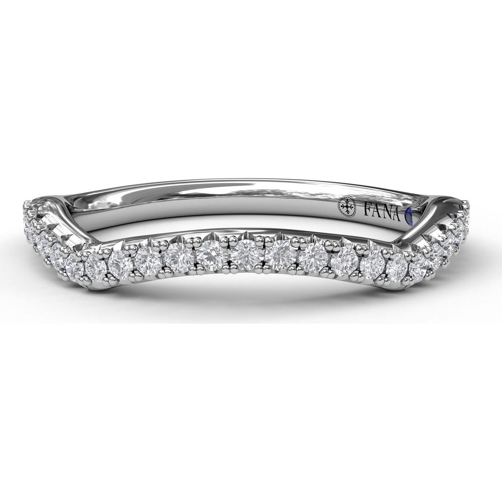 Contoured Diamond Wedding Band with Pavé Set Round Diamonds by Fana - 0.21 Carat Total Diamond Weight