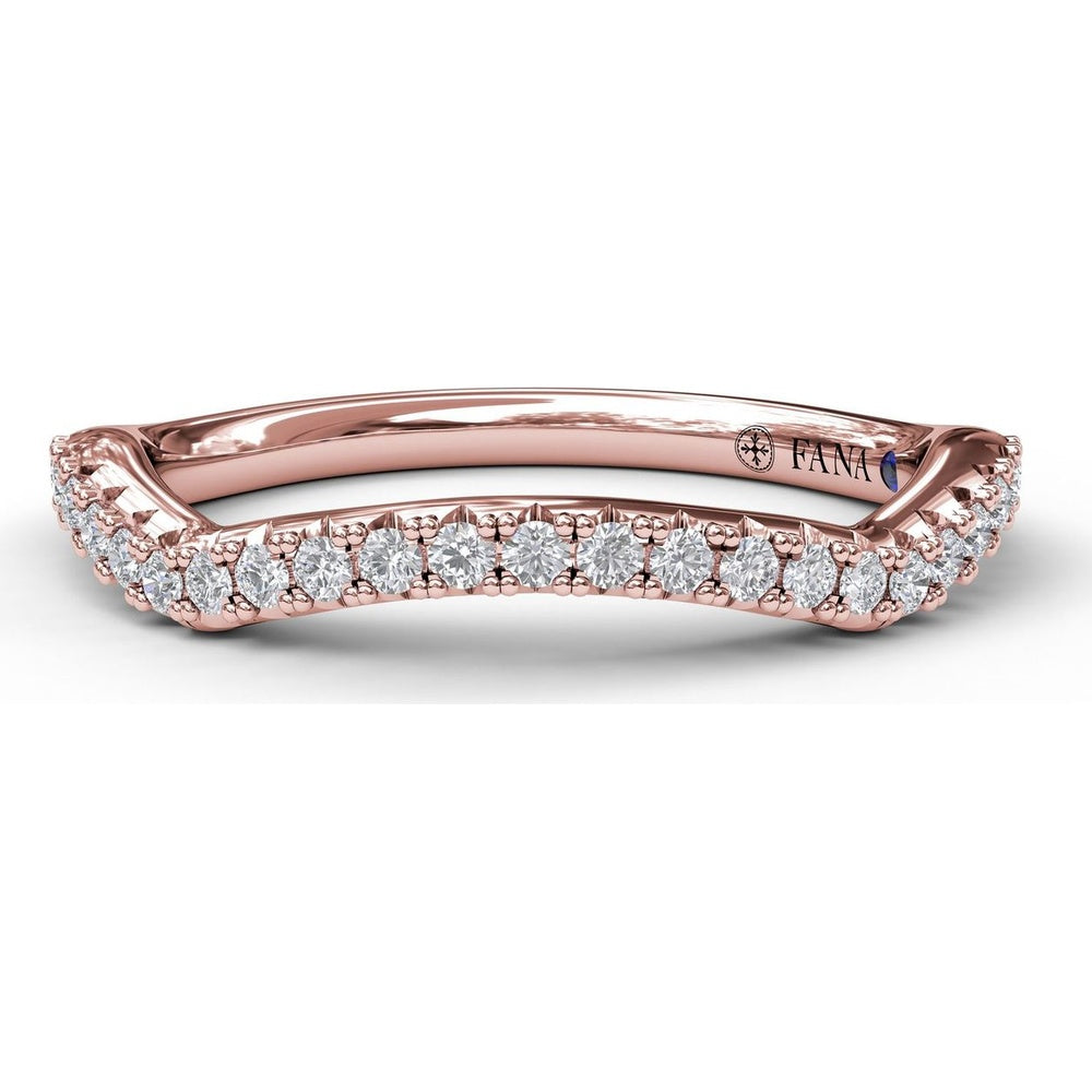 Contoured Diamond Wedding Band with Pavé Set Round Diamonds by Fana - 0.21 Carat Total Diamond Weight