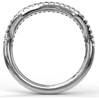 Contoured Diamond Wedding Band with Pavé Set Round Diamonds by Fana - 0.21 Carat Total Diamond Weight