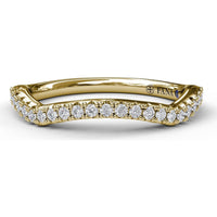 Contoured Diamond Wedding Band with Pavé Set Round Diamonds by Fana - 0.21 Carat Total Diamond Weight