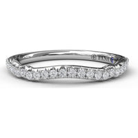 Contoured Diamond Wedding Band with Pavé Set Round Diamonds by Fana - 0.22 Carat Total Diamond Weight