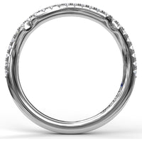 Contoured Diamond Wedding Band with Pavé Set Round Diamonds by Fana - 0.22 Carat Total Diamond Weight