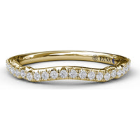 Contoured Diamond Wedding Band with Pavé Set Round Diamonds by Fana - 0.22 Carat Total Diamond Weight