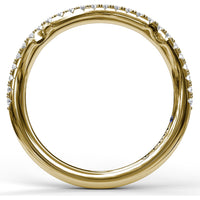 Contoured Diamond Wedding Band with Pavé Set Round Diamonds by Fana - 0.22 Carat Total Diamond Weight