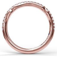 Contoured Diamond Wedding Band with Pavé Set Round Diamonds by Fana - 0.22 Carat Total Diamond Weight