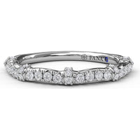 Contoured Diamond Wedding Band with Pavé Set Round Diamonds by Fana - 0.24 Carat Total Diamond Weight
