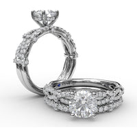 Contoured Diamond Wedding Band with Pavé Set Round Diamonds by Fana - 0.24 Carat Total Diamond Weight