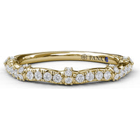 Contoured Diamond Wedding Band with Pavé Set Round Diamonds by Fana - 0.24 Carat Total Diamond Weight