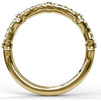 Contoured Diamond Wedding Band with Pavé Set Round Diamonds by Fana - 0.24 Carat Total Diamond Weight
