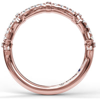 Contoured Diamond Wedding Band with Pavé Set Round Diamonds by Fana - 0.24 Carat Total Diamond Weight