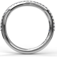 Contoured Diamond Wedding Band with Round Pavé Diamonds by Fana - 0.21 Carat Total Diamond Weight