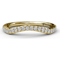 Contoured Diamond Wedding Band with Round Pavé Diamonds by Fana - 0.21 Carat Total Diamond Weight