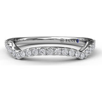 Contoured Diamond Wedding Band with Shared-Prong Round Diamonds by Fana - 0.23 Carat Total Diamond Weight