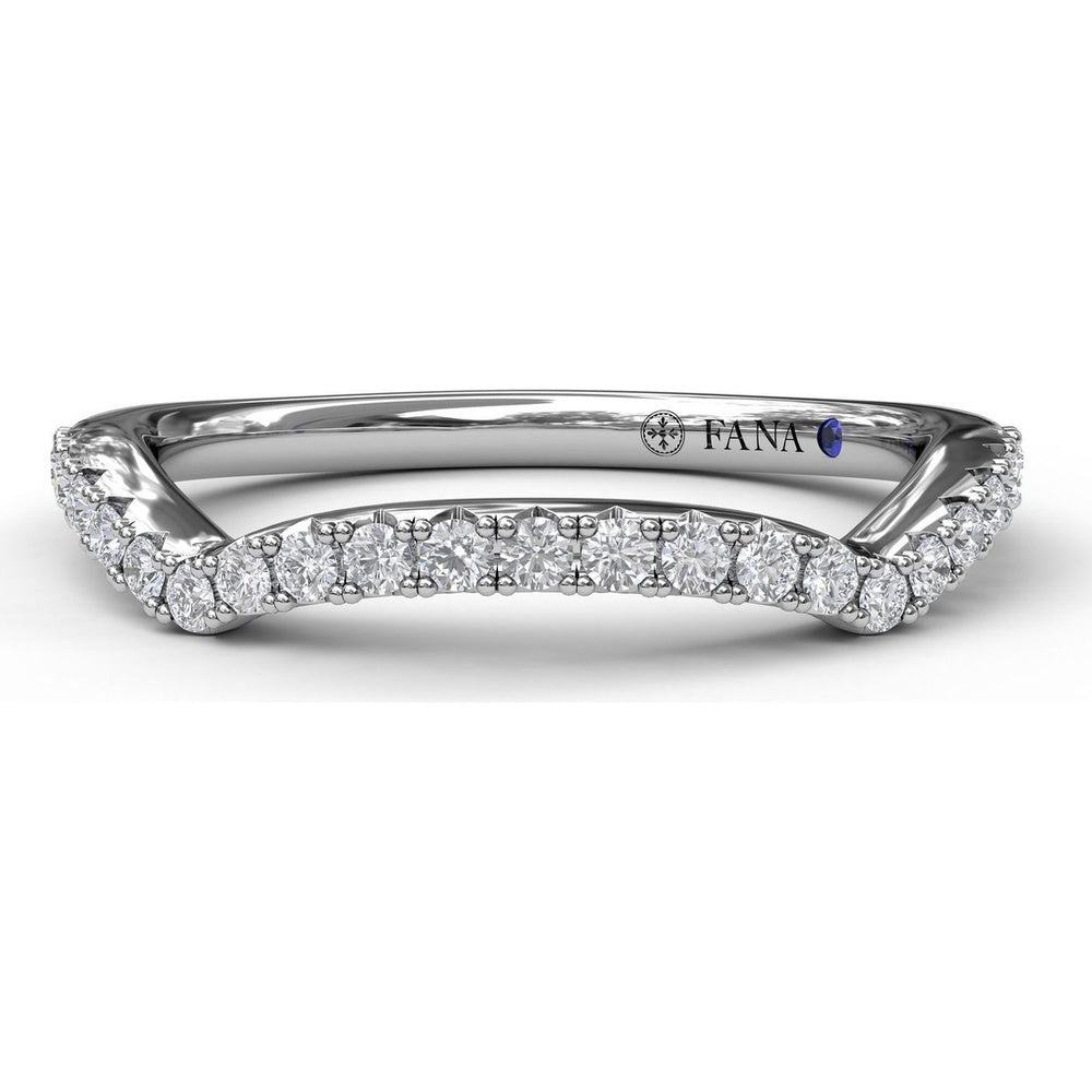 Contoured Diamond Wedding Band with Shared-Prong Round Diamonds by Fana - 0.23 Carat Total Diamond Weight