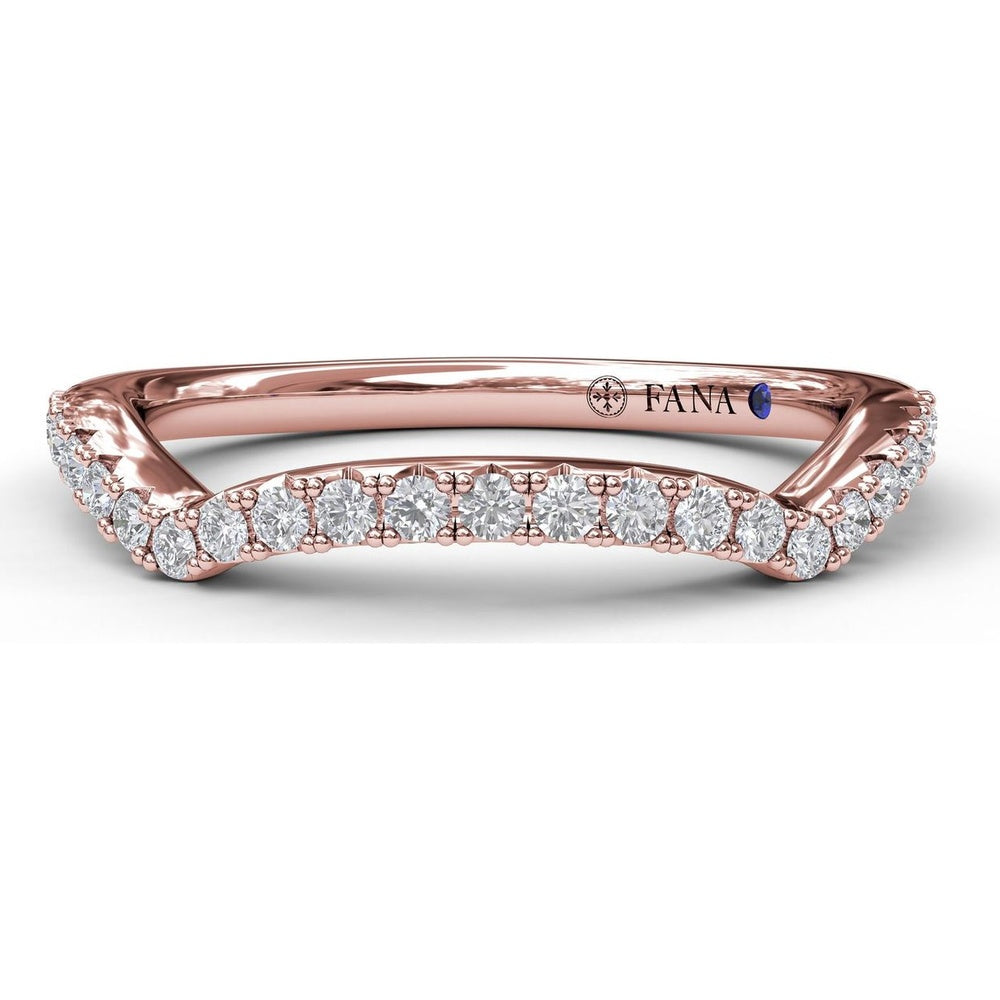 Contoured Diamond Wedding Band with Shared-Prong Round Diamonds by Fana - 0.23 Carat Total Diamond Weight