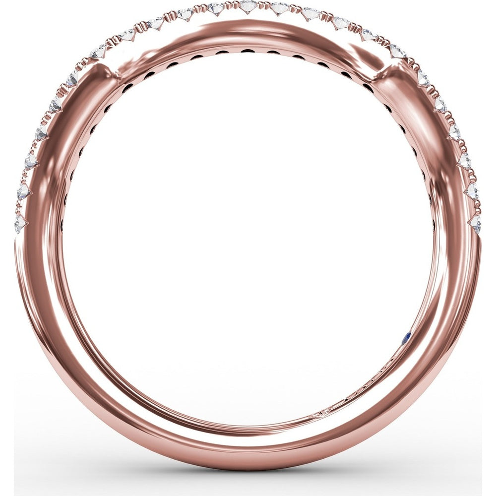 Contoured Diamond Wedding Band with Shared-Prong Round Diamonds by Fana - 0.23 Carat Total Diamond Weight