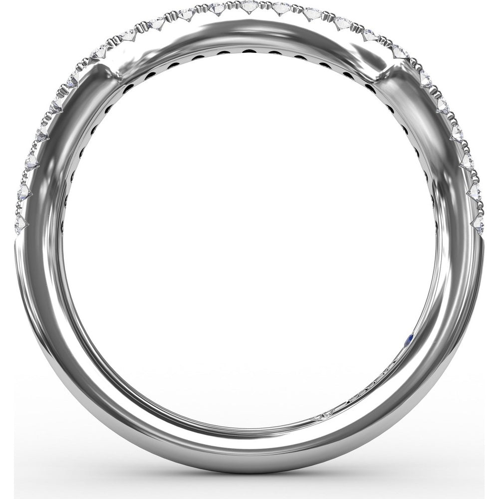 Contoured Diamond Wedding Band with Shared-Prong Round Diamonds by Fana - 0.23 Carat Total Diamond Weight