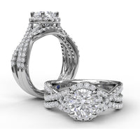 Contoured Diamond Wedding Band with Shared-Prong Round Diamonds by Fana - 0.23 Carat Total Diamond Weight