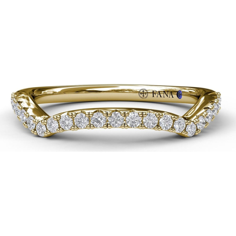 Contoured Diamond Wedding Band with Shared-Prong Round Diamonds by Fana - 0.23 Carat Total Diamond Weight