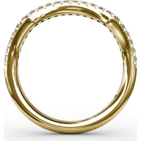 Contoured Diamond Wedding Band with Shared-Prong Round Diamonds by Fana - 0.23 Carat Total Diamond Weight