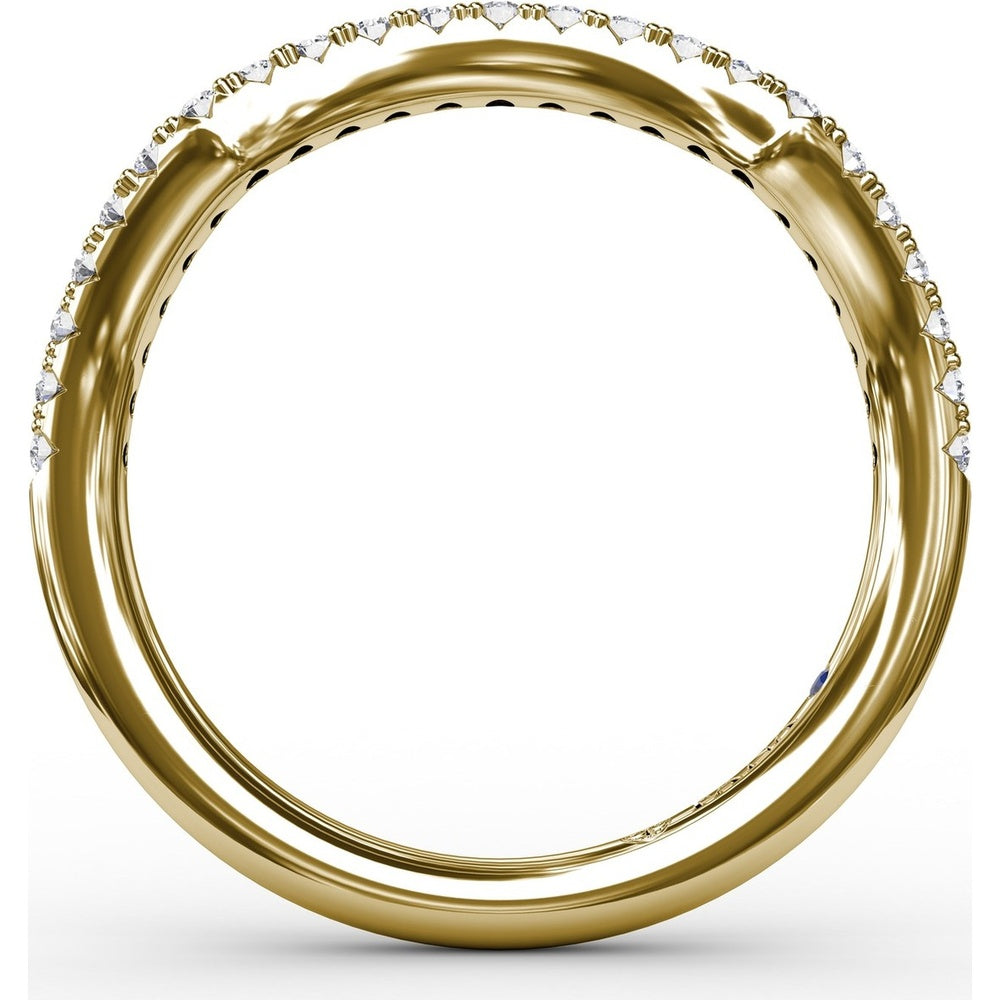 Contoured Diamond Wedding Band with Shared-Prong Round Diamonds by Fana - 0.23 Carat Total Diamond Weight