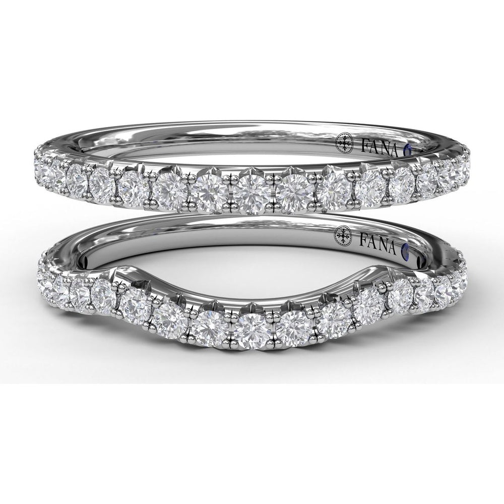 Contoured Diamond Wedding Band with Shared-Prong Round Diamonds by Fana - 0.33 Carat Total Diamond Weight