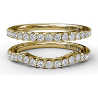 Contoured Diamond Wedding Band with Shared-Prong Round Diamonds by Fana - 0.33 Carat Total Diamond Weight