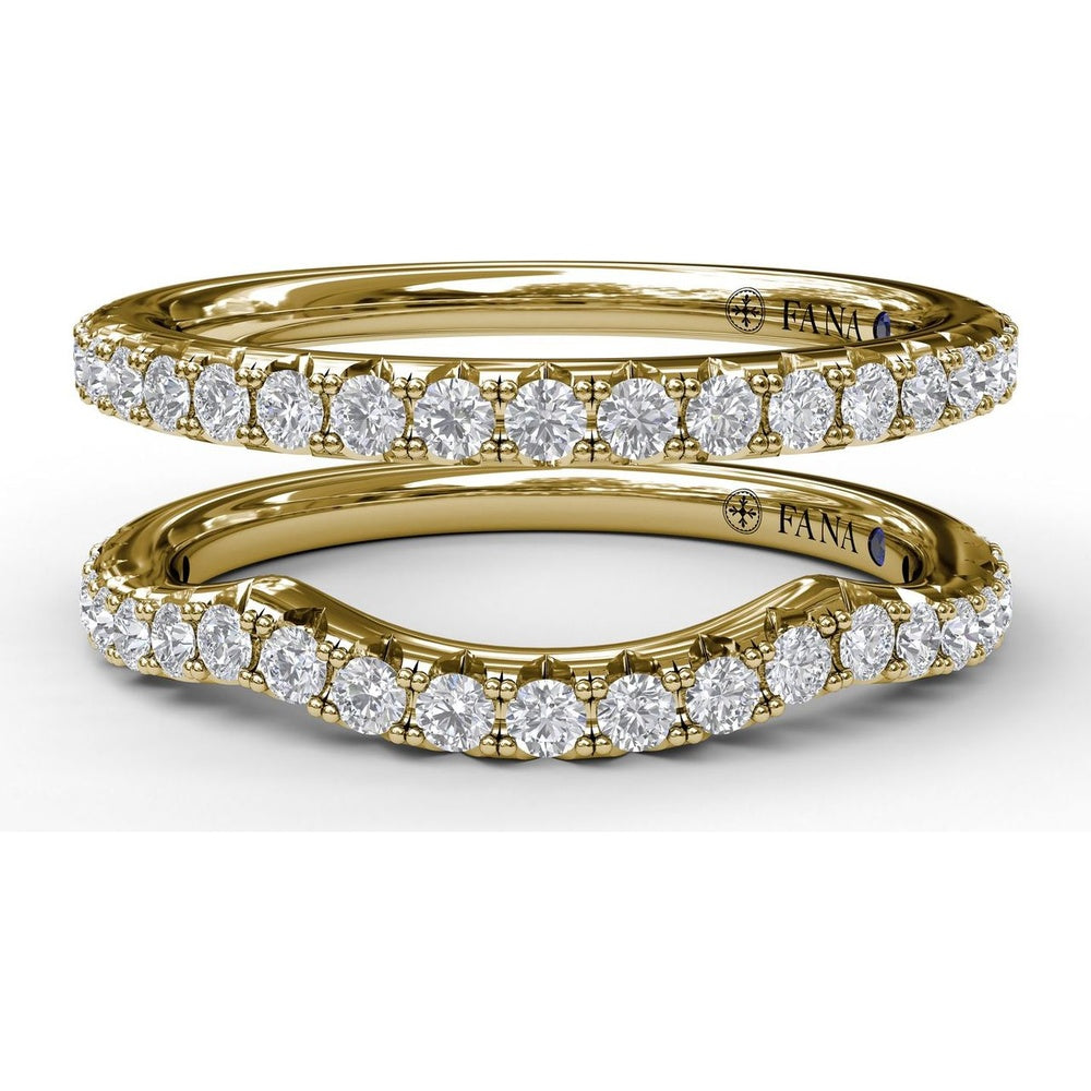 Contoured Diamond Wedding Band with Shared-Prong Round Diamonds by Fana - 0.33 Carat Total Diamond Weight