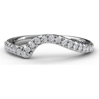 Contoured Pavé Diamond Wedding Band with Round Brilliant Diamonds by Fana - 0.22 Carat Total Diamond Weight