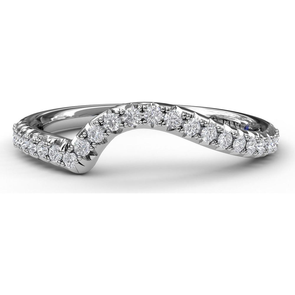 Contoured Pavé Diamond Wedding Band with Round Brilliant Diamonds by Fana - 0.22 Carat Total Diamond Weight