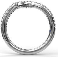 Contoured Pavé Diamond Wedding Band with Round Brilliant Diamonds by Fana - 0.22 Carat Total Diamond Weight