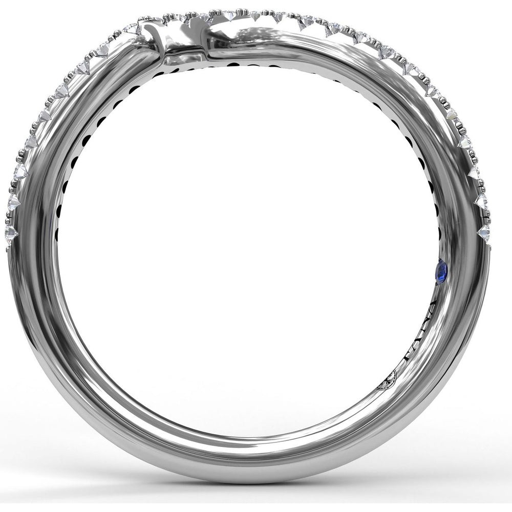 Contoured Pavé Diamond Wedding Band with Round Brilliant Diamonds by Fana - 0.22 Carat Total Diamond Weight
