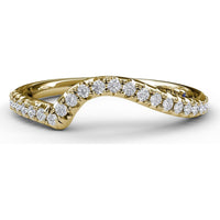 Contoured Pavé Diamond Wedding Band with Round Brilliant Diamonds by Fana - 0.22 Carat Total Diamond Weight