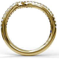 Contoured Pavé Diamond Wedding Band with Round Brilliant Diamonds by Fana - 0.22 Carat Total Diamond Weight
