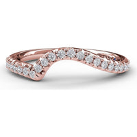 Contoured Pavé Diamond Wedding Band with Round Brilliant Diamonds by Fana - 0.22 Carat Total Diamond Weight
