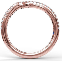 Contoured Pavé Diamond Wedding Band with Round Brilliant Diamonds by Fana - 0.22 Carat Total Diamond Weight