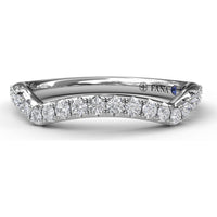 Contoured Pavé-Set Round Diamond Wedding Band by Fana - 0.30 Carat Total Diamond Weight