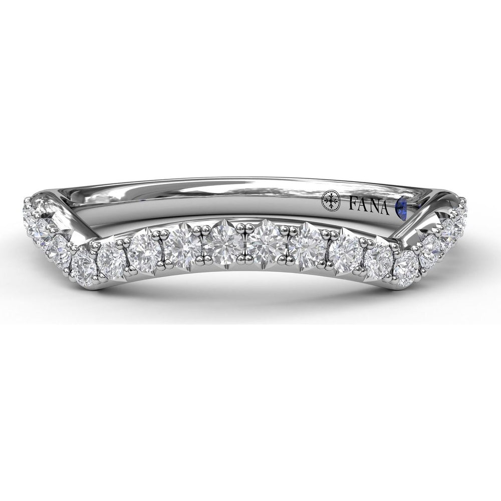 Contoured Pavé-Set Round Diamond Wedding Band by Fana - 0.30 Carat Total Diamond Weight