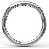 Contoured Pavé-Set Round Diamond Wedding Band by Fana - 0.30 Carat Total Diamond Weight