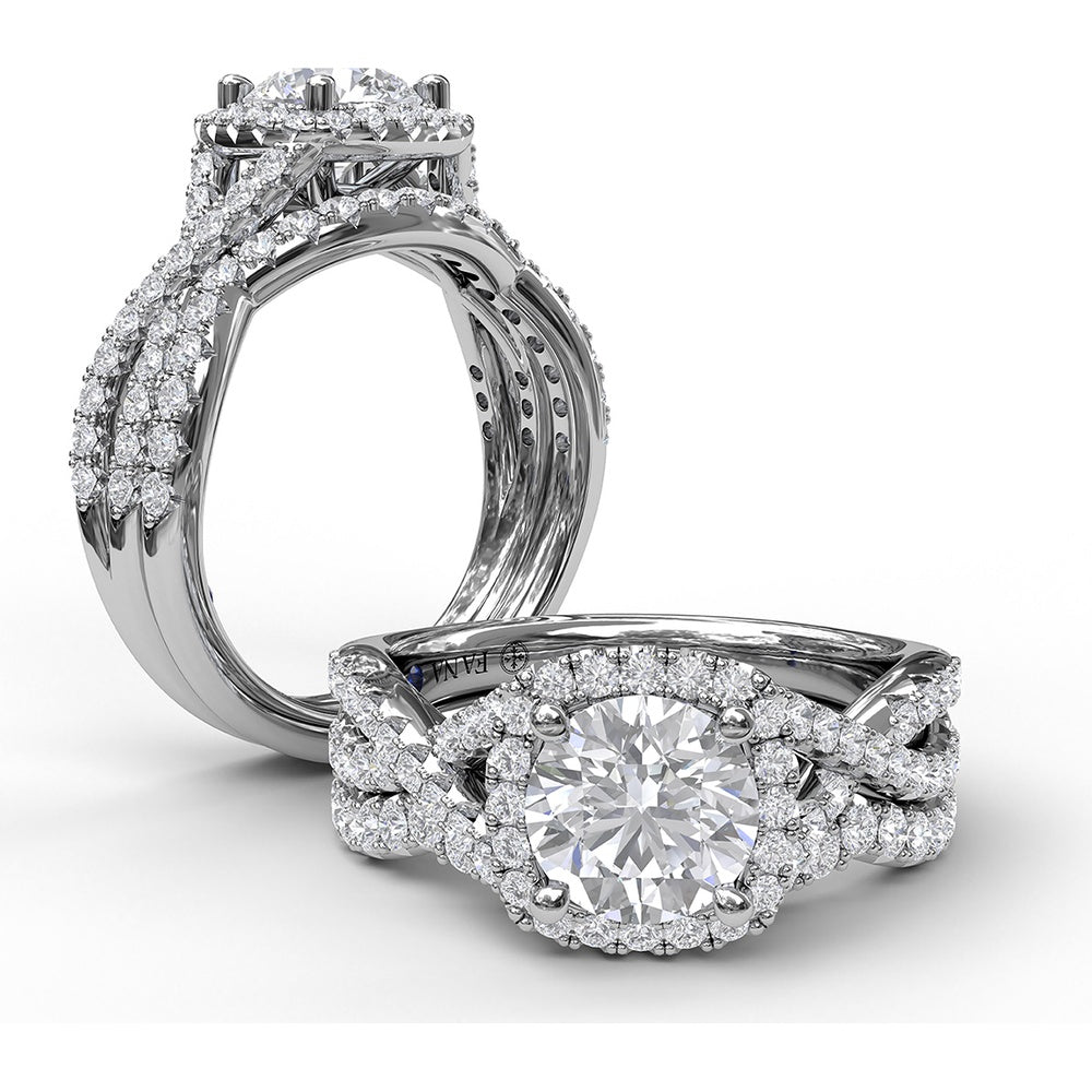 Contoured Pavé-Set Round Diamond Wedding Band by Fana - 0.30 Carat Total Diamond Weight