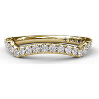 Contoured Pavé-Set Round Diamond Wedding Band by Fana - 0.30 Carat Total Diamond Weight
