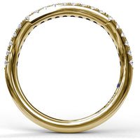 Contoured Pavé-Set Round Diamond Wedding Band by Fana - 0.30 Carat Total Diamond Weight