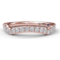 Contoured Pavé-Set Round Diamond Wedding Band by Fana - 0.30 Carat Total Diamond Weight