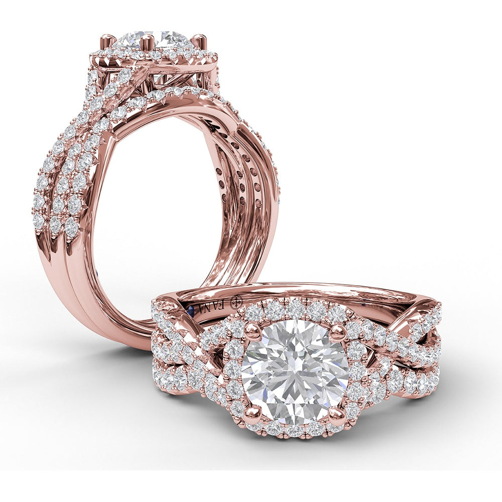 Contoured Pavé-Set Round Diamond Wedding Band by Fana - 0.30 Carat Total Diamond Weight