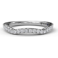Contoured Wedding Band with Pavé Set Round Diamonds by Fana - 0.23 Carat Total Diamond Weight