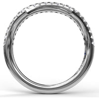 Contoured Wedding Band with Pavé Set Round Diamonds by Fana - 0.23 Carat Total Diamond Weight