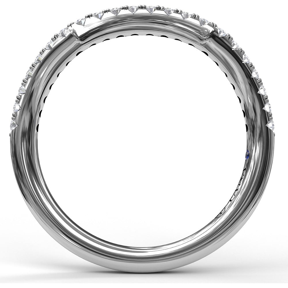 Contoured Wedding Band with Pavé Set Round Diamonds by Fana - 0.23 Carat Total Diamond Weight